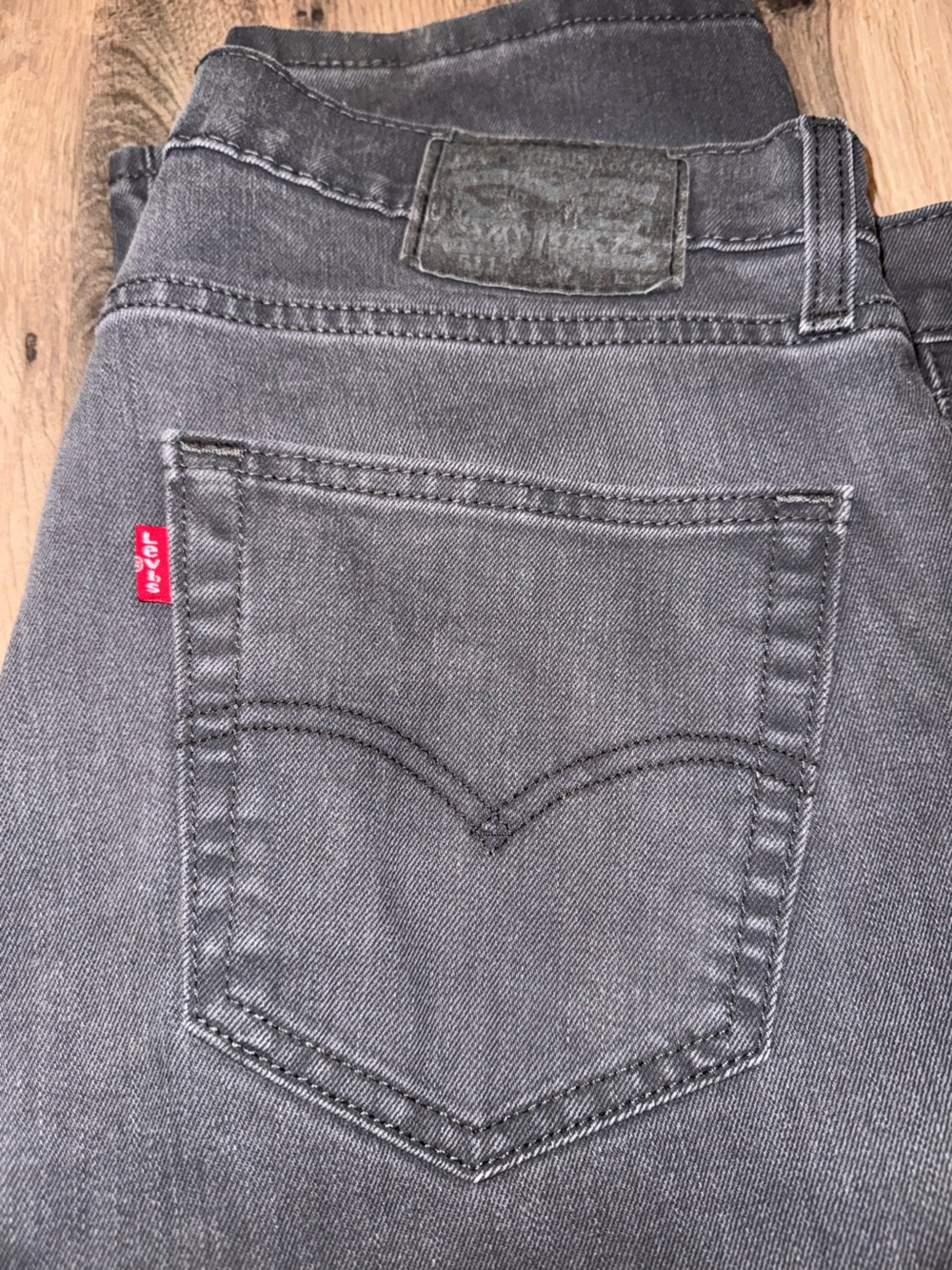 Levi's 511 Black/Grey Denim Jeans 36x34
